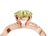 Rose gold Fancy Yellow Round  Cut Diamond Twisted Band with Pavé Setting and Four-Prong Setting_4