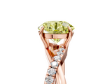 Rose gold Fancy Yellow Round  Cut Diamond Twisted Band with Pavé Setting and Four-Prong Setting_5