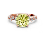 Rose gold Fancy Yellow Round  Cut Diamond Vine Band with Four-Prong Setting