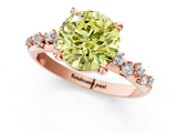 Rose gold Fancy Yellow Round  Cut Diamond Vine Band with Four-Prong Setting_1