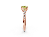 Rose gold Fancy Yellow Round  Cut Diamond Vine Band with Four-Prong Setting_2