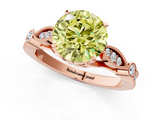 Rose gold Fancy Yellow Round  Cut Diamond with Milgrain Marquise and Bezel Accents on a Solitaire Band with Prong Setting_1
