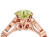 Rose gold Fancy Yellow Round  Cut Diamond with Milgrain Marquise and Bezel Accents on a Solitaire Band with Prong Setting_4