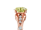 Rose gold Fancy Yellow Round  Cut Diamond with Milgrain Marquise and Bezel Accents on a Solitaire Band with Prong Setting_5