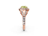 Rose gold Fancy Yellow Round  Cut Double Halo Split Shank Diamond Ring with Prong Setting_31
