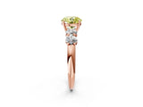 Rose gold Fancy Yellow Round  Cut Five-Stone Prong Set Diamond Ring with Classic Band_31
