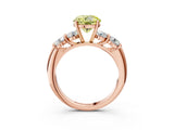 Rose gold Fancy Yellow Round  Cut Five-Stone Prong Set Diamond Ring with Classic Band_32