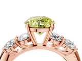 Rose gold Fancy Yellow Round  Cut Five-Stone Prong Set Diamond Ring with Classic Band_33