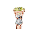 Rose gold Fancy Yellow Round  Cut Five-Stone Prong Set Diamond Ring with Classic Band_34