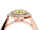 Rose gold Fancy Yellow Round Cut Halo Bezel Diamond Pave Band Ring_4