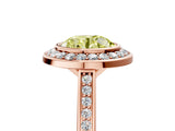 Rose gold Fancy Yellow Round Cut Halo Bezel Diamond Pave Band Ring_5