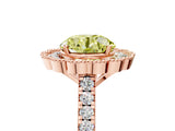 Rose gold Fancy Yellow Round  Cut Halo Diamond Engagement Ring with Pavé Band and Four-Prong Setting_26
