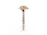 Rose gold Fancy Yellow Round  Cut Halo Diamond Engagement Ring with Pave Band and Four-Prong Setting_2
