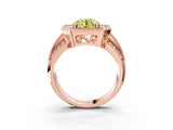 Rose gold Fancy Yellow Round Cut Halo Diamond Engagement Ring with Pave Split Shank and Four-Prong Setting_3