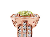 Rose gold Fancy Yellow Round Cut Halo Diamond Engagement Ring with Pave Split Shank and Four-Prong Setting_5