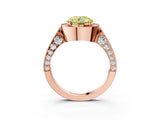 Rose gold Fancy Yellow Round Cut Halo Diamond Engagement Ring with Split Shank Band and Four-Prong Setting_3