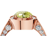 Rose gold Fancy Yellow Round Cut Halo Diamond Engagement Ring with Split Shank Band and Four-Prong Setting_4