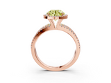 Rose gold Fancy Yellow Round  Cut Halo Diamond Engagement Ring with Split Shank and Four-Prong Setting_3