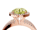 Rose gold Fancy Yellow Round  Cut Halo Diamond Engagement Ring with Split Shank and Four-Prong Setting_4
