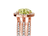 Rose gold Fancy Yellow Round  Cut Halo Diamond Engagement Ring with Split Shank and Four-Prong Setting_5