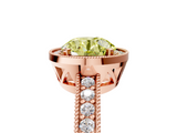 Rose gold Fancy Yellow Round  Cut Halo Diamond Pave Band Ring with Four-Prong Setting_5