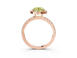 Rose gold Fancy Yellow Round Cut Halo Diamond Pave Band with Prong Setting_3