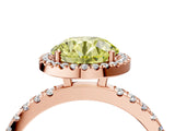 Rose gold Fancy Yellow Round Cut Halo Diamond Pave Band with Prong Setting_4