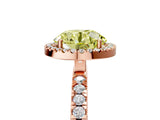 Rose gold Fancy Yellow Round Cut Halo Diamond Pave Band with Prong Setting_5