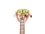 Rose gold Fancy Yellow Round  Cut Halo Diamond Ring with Channel Set Band and Four-Prong Setting_34