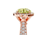 Rose gold Fancy Yellow Round Cut Halo Diamond Ring with Pavé Band_5