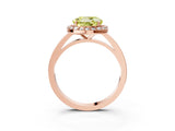 Rose gold Fancy Yellow Round Cut Halo Diamond Ring with Solitaire Band and Prong Setting_3