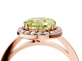 Rose gold Fancy Yellow Round Cut Halo Diamond Ring with Solitaire Band and Prong Setting_4