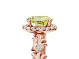 Rose gold Fancy Yellow Round Cut Halo Diamond Solitaire with Filigree Band and Four-Prong Setting_5