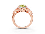 Rose gold Fancy Yellow Round Cut Halo Diamond Split Shank Engagement Ring with Four-Prong Setting_3
