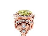 Rose gold Fancy Yellow Round Cut Halo Diamond Split Shank Engagement Ring with Four-Prong Setting_5