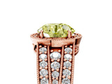 Rose gold Fancy Yellow Round Cut Halo Diamond Split Shank Ring with Prong Setting_5