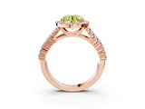 Rose gold Fancy Yellow Round Cut Halo Pavé Diamond Engagement Ring with Split Shank and Four-Prong Setting_6