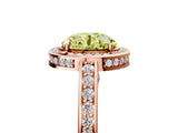 Rose gold Fancy Yellow Round  Cut Halo Pave Split Shank Prong Setting Ring_37