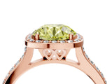 Rose gold Fancy Yellow Round Cut Halo Round Diamond Pavé Band with Four-Prong Setting_7