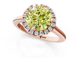 Rose gold Fancy Yellow Round Cut Halo Round Diamond Solitaire Engagement Ring with Pave Band and Four-Prong Setting_13