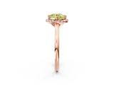Rose gold Fancy Yellow Round Cut Halo Round Diamond Solitaire Engagement Ring with Pave Band and Four-Prong Setting_14
