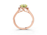 Rose gold Fancy Yellow Round Cut Halo Round Diamond Solitaire Ring with Pavé Band and Four-Prong Setting_3