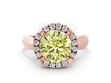 Rose gold Fancy Yellow Round  Cut Halo Solitaire Engagement Ring with Square Band and Four-Prong Setting_66