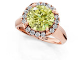 Rose gold Fancy Yellow Round  Cut Halo Solitaire Engagement Ring with Square Band and Four-Prong Setting_67