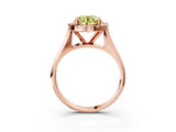 Rose gold Fancy Yellow Round  Cut Halo Solitaire Engagement Ring with Square Band and Four-Prong Setting_69