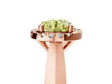 Rose gold Fancy Yellow Round  Cut Halo Solitaire Engagement Ring with Square Band and Four-Prong Setting_71