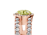 Rose gold Fancy Yellow Round  Cut Halo Split Shank Diamond Ring with Four-Prong Setting_5