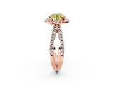 Rose gold Fancy Yellow Round  Cut Halo Split Shank Pave Set Ring_2