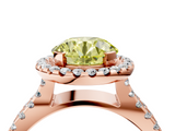 Rose gold Fancy Yellow Round  Cut Halo Split Shank Pave Set Ring_4