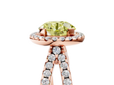 Rose gold Fancy Yellow Round  Cut Halo Split Shank Pave Set Ring_5